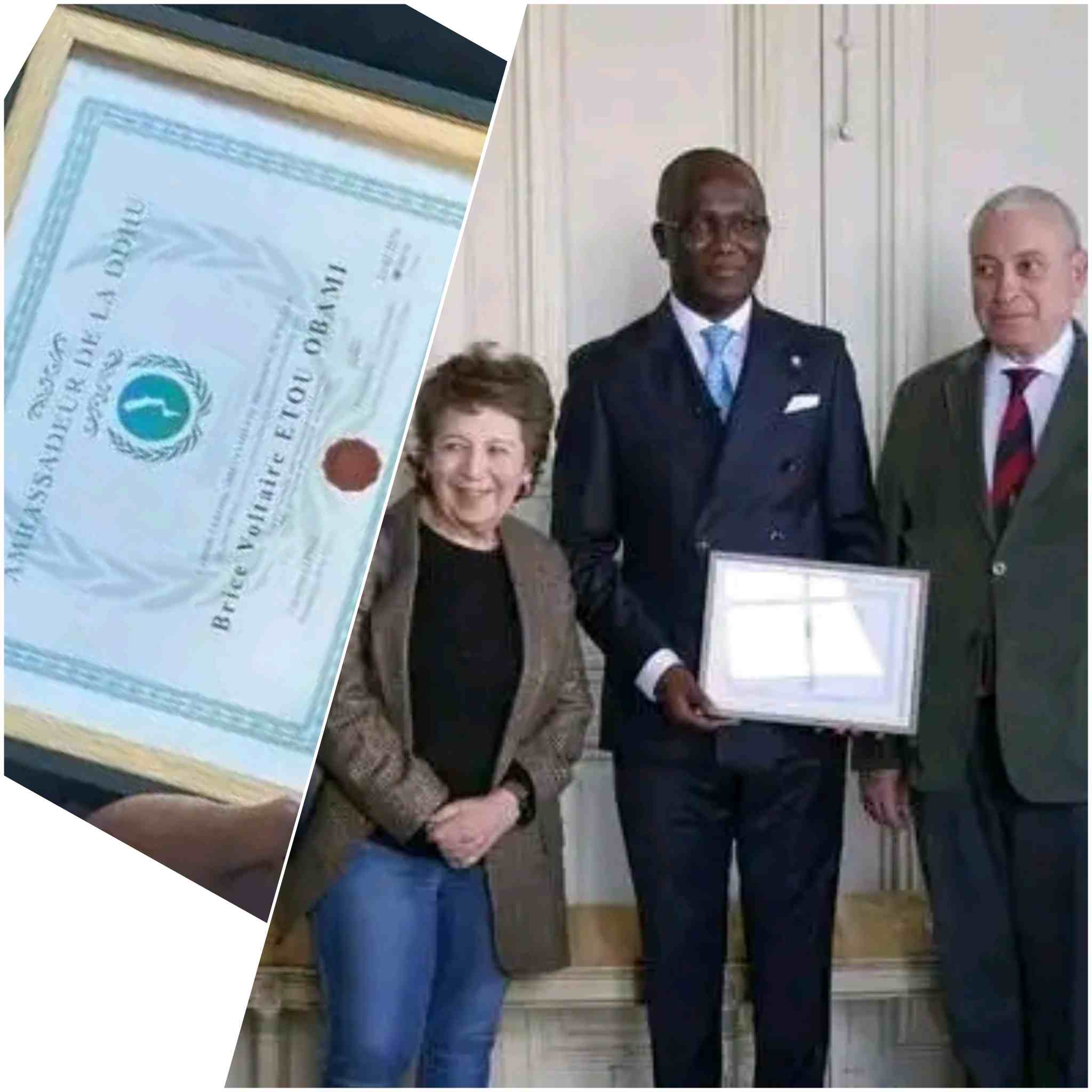 Brice Voltaire ETOU OBAMI : L’expert-comptable congolais propulsé Ambassadeur des droits de l’humanité