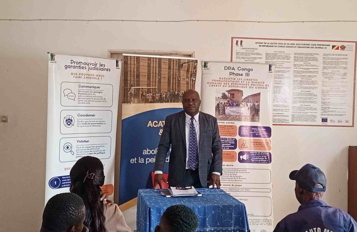 CONGO : L&rsquo;ACAT MISE SUR LA FORMATION DE 54 EX-DÉTENUS MINEURS POUR BRISER LE CERCLE DE LA RÉCIDIVE