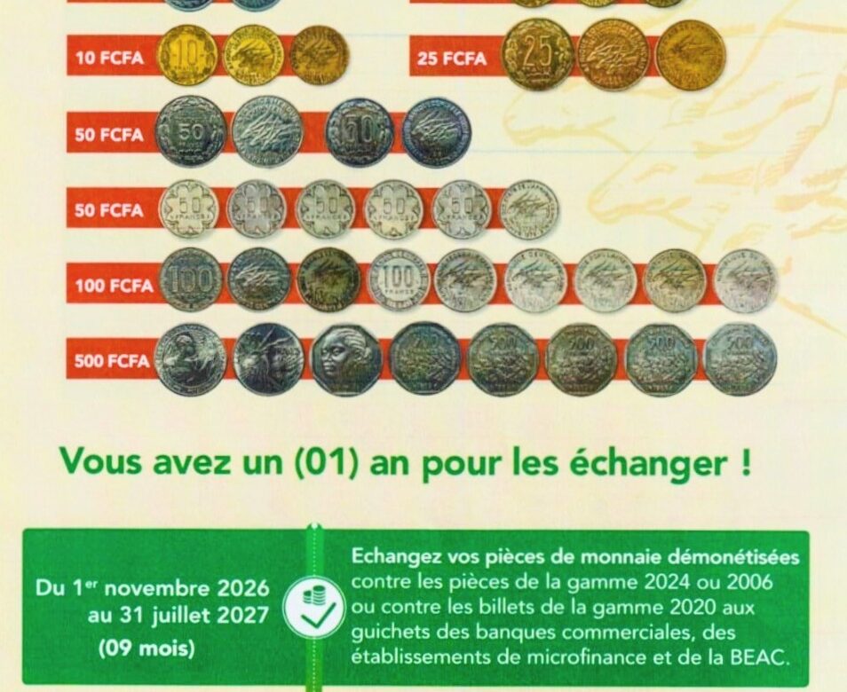 CEMAC : ANCIENNES PIÈCES DE FCFA, CALENDRIER ET MODALITÉS D’ÉCHANGE FIXÉS PAR LA BEAC